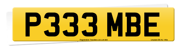 Registration number P333 MBE